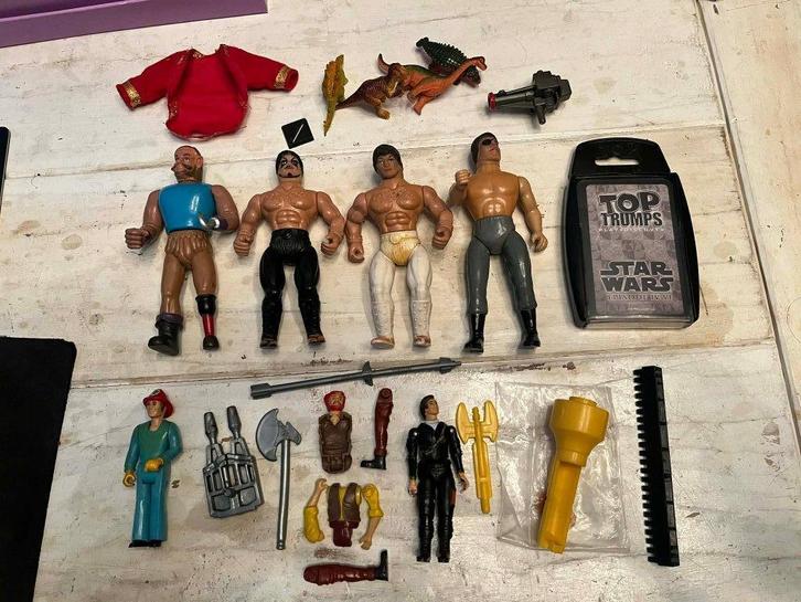 Vintage actiefiguren lot, Verzamelen, Stripfiguren, Gebruikt, Beeldje of Figuurtje, Overige figuren, Ophalen of Verzenden