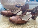 Vintage bruine sandalen met hak maat 41, Beige, Ophalen of Verzenden, Schoenen met hoge hakken, Zo goed als nieuw
