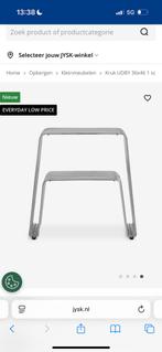 Jysk UDBY bijzettafel chroom, Minder dan 55 cm, Metaal of Aluminium, Vierkant, Nieuw