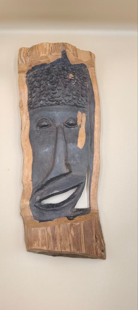Afrikaans Houten Masker - Handgesneden, Ophalen of Verzenden