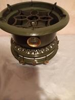 Donkergroen emaille 3pits petroleumstel met hartjes rand, Ophalen of Verzenden