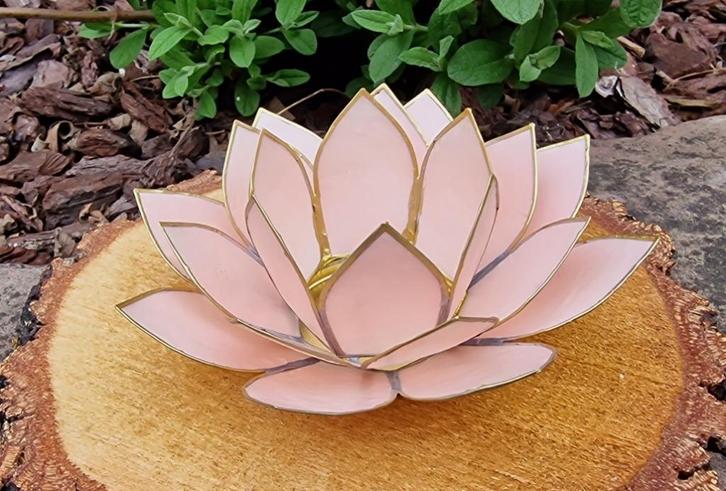 LOTUS SFEERICHT PASTEL ROZE, Huis en Inrichting, Woonaccessoires | Kandelaars en Kaarsen, Nieuw, Kaars, Minder dan 25 cm, Overige materialen