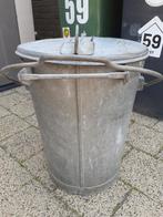 Zinken vuilnisemmer vuilnisbak afvalemmer afvalbak Vught ton, Huis en Inrichting, Woonaccessoires | Prullenbakken, Ophalen, Zo goed als nieuw