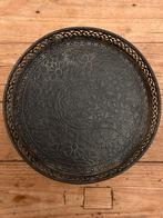 Decoratief dienblad zwart metaal 25cm, Ophalen of Verzenden, Zo goed als nieuw, Rond, Metaal