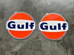 Fraaie GULF stickers  cm. Benzine olie sticker., Verzamelen, Ophalen of Verzenden, Gebruikt, Gebruiksvoorwerp