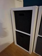 Ikea kallax met manden kast wit 2 vakken, Ophalen, Zo goed als nieuw
