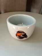 Nieuwe witte porseleinen waxinelichthouder roodborst M, Ophalen of Verzenden, Nieuw, Overige materialen, Minder dan 25 cm