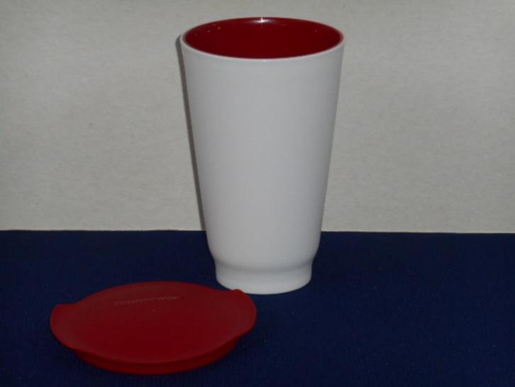 Tupperware Allegra Beker 450 ml. Rood/Wit, Huis en Inrichting, Keuken | Tupperware, Nieuw, Beker of Kan, Wit, Rood, Ophalen of Verzenden
