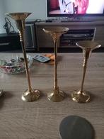Set van 3  Koper kandelaars, Ophalen, Zo goed als nieuw, Metaal, Kandelaar