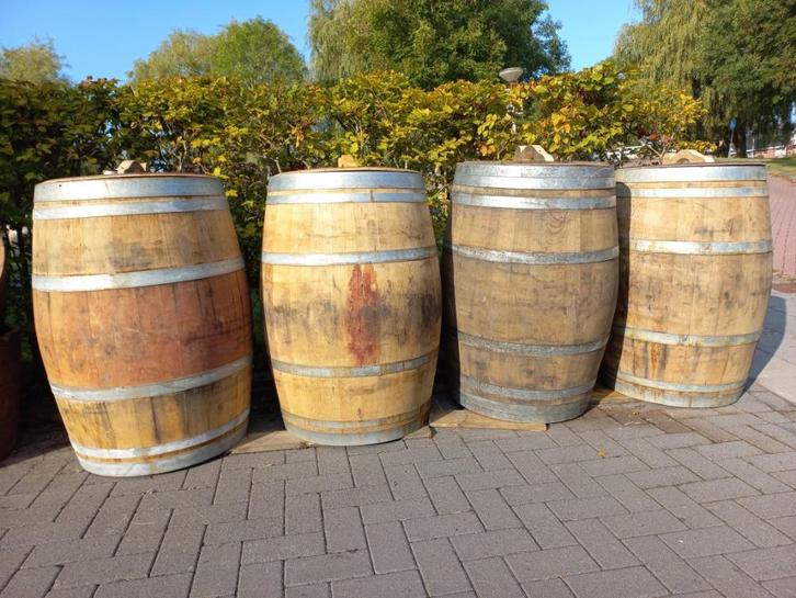 Regenton Eikenhouten Wijnvat 224L met deksel en handvat, Tuin en Terras, Regentonnen, Nieuw, Hout, 150 liter of meer, Ophalen