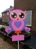 babybordverhuur westervoort uil roze geboorteborden, Ophalen, Nieuw, Geboortebord