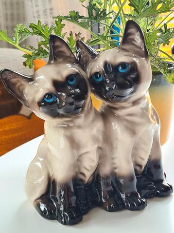 Vintage poezen beeld, Siamese katten, Vaga international  beschikbaar voor biedingen