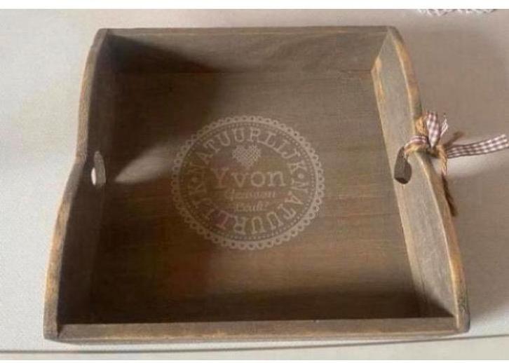 Houten dienblaadje van Natuurlijk Yvon gewoon leuk., Huis en Inrichting, Keuken | Servies, Zo goed als nieuw, Overige typen, Overige stijlen