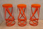 Design barkrukken Cappellini – rood/oranje, Huis en Inrichting, Ophalen, Met voetsteun, 60 tot 90 cm, Zo goed als nieuw