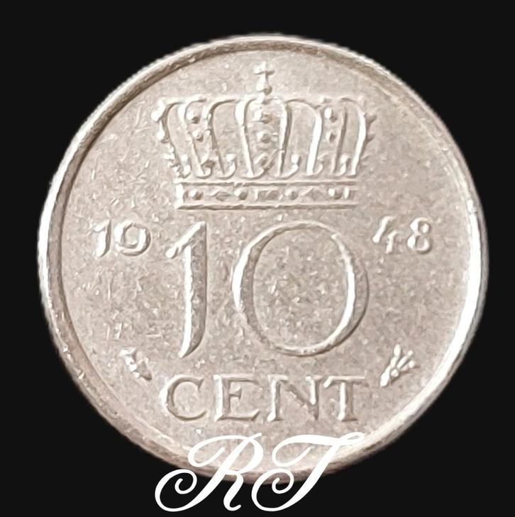 Te koop 10 cents Nederlandse munt uit 1948., Postzegels en Munten, Munten | Europa | Niet-Euromunten, Losse munt, Overige landen