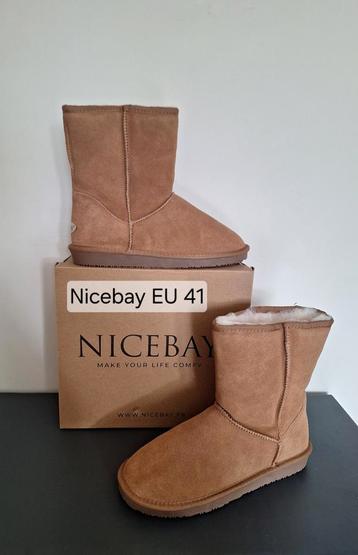 Nieuwe Nicebay chestnut / bruin suède laarzen met wol EU 41 beschikbaar voor biedingen