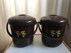 2 CURVER EMMERS vacuüm, Huis en Inrichting, Emmers, Ophalen, Gebruikt, Kunststof, Met deksel