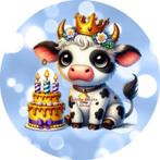 L1225 icing frosting koe 20cm eetbare taart plaat print, Ophalen of Verzenden, Nieuw, Taarten, Versiering