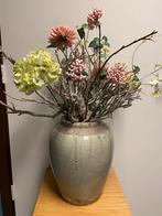 2 Grote Potten met Zijde Bloemen - Aardewerk, Ophalen, Overige kleuren, 50 tot 75 cm, Aardewerk of Porselein