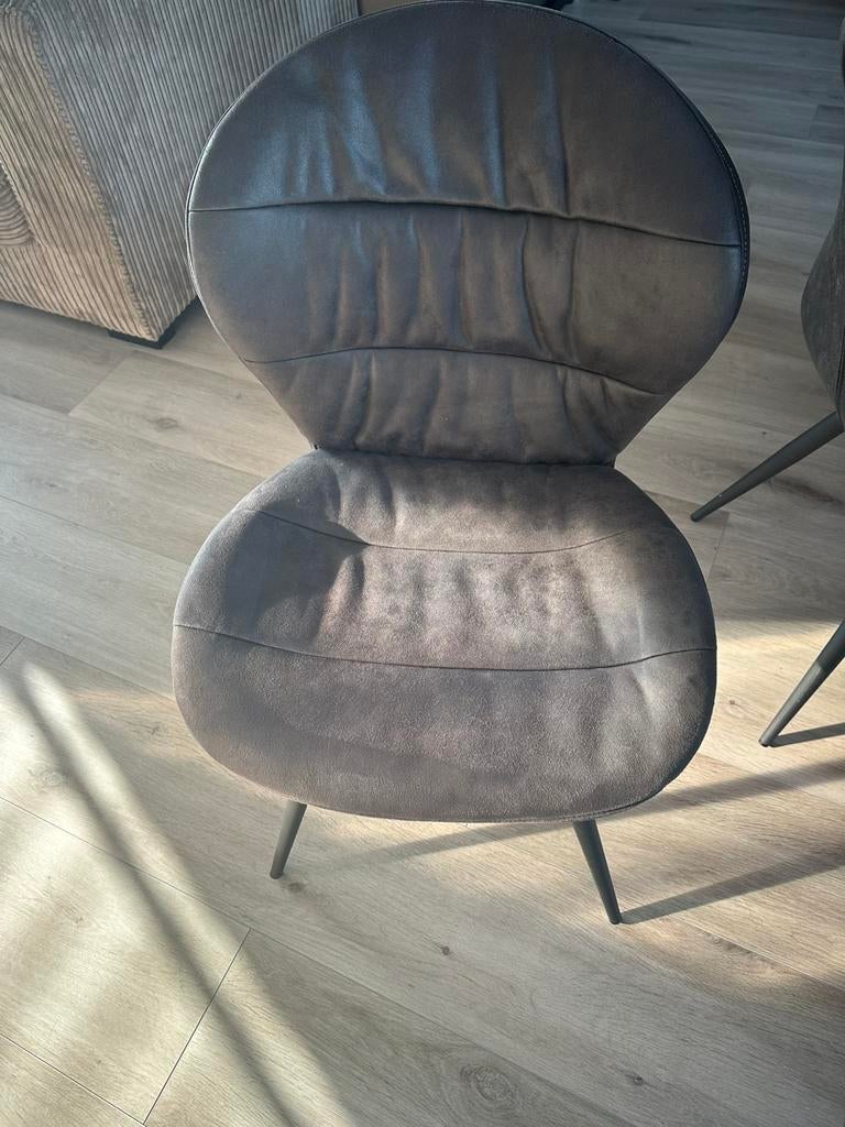 Eetkamerstoel suede 6 stuks, Ophalen, Zo goed als nieuw, Zwart, Vijf, Zes of meer stoelen