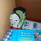 Thomas de trein knuffel 15 cm + 2 in 1 puzzel + stickers, Ophalen of Verzenden