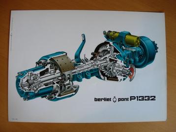 Berliet Achteras Tekening ca 1972 - P1332 beschikbaar voor biedingen