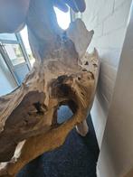 Houten Bankje - Gesneden uit boomstam., Huis en Inrichting, Tafels | Sidetables, 200 cm of meer, Zo goed als nieuw, Info@homefriesland.nl