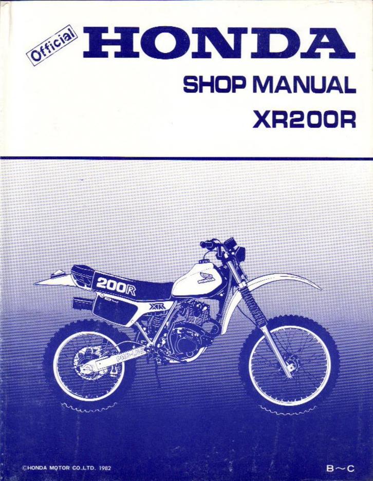 Honda XR200 R shop manual (1133z), Motoren, Handleidingen en Instructieboekjes, Honda, Ophalen of Verzenden