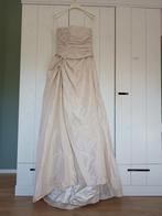 Creation Jolie Leijten strapless trouwjurk maat 38, Trouwjurk, Beige, Ophalen of Verzenden, Gedragen