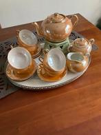 brocante theeservies, Chinees, goudkleurig ( vintage ), Ophalen of Verzenden