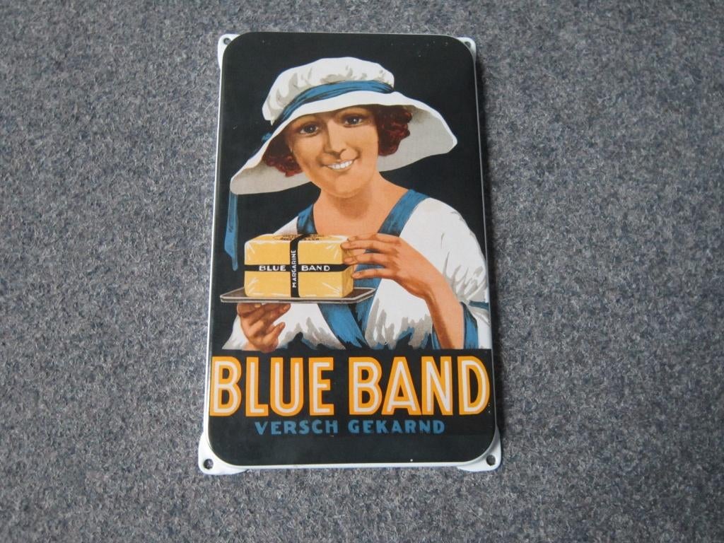 BLUE BAND EMAILLE RECLAMEBORD, Ophalen, Zo goed als nieuw, Reclamebord