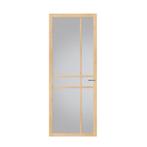 Eiken binnendeur met glas opdekdeur 83 x 201 Svedex, 80 tot 100 cm, Binnendeur, Nieuw, Ophalen of Verzenden