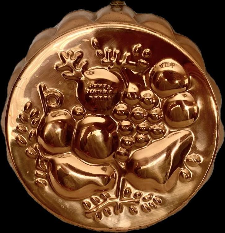 Vintage Koperen Puddingvorm met Fruitmotief, Antiek en Kunst, Antiek | Keukenbenodigdheden, Ophalen of Verzenden