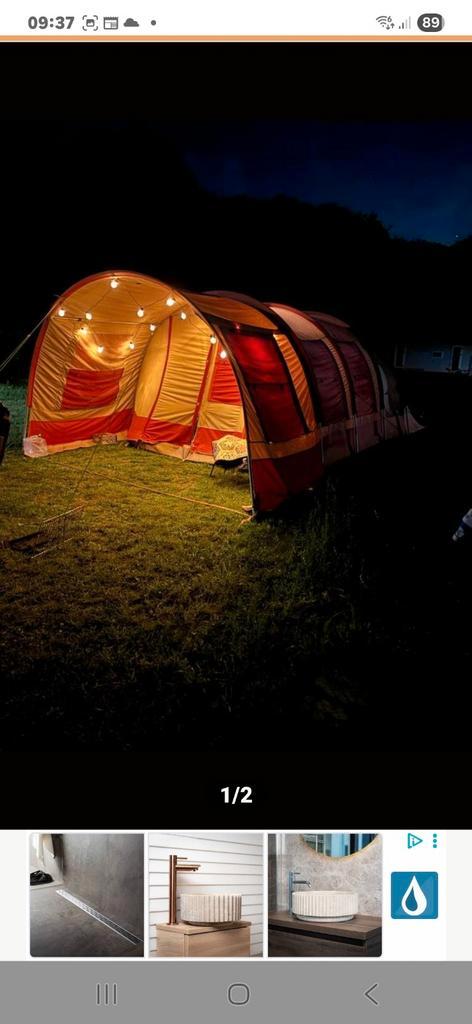 Vrijbuiter 4 persoons tunneltent, Caravans en Kamperen, Tenten, tot en met 4, Gebruikt, Ophalen