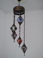 Turkse hanglamp met mozaïek, Huis en Inrichting, Lampen | Hanglampen, Ophalen, 50 tot 75 cm, Zo goed als nieuw, Glas