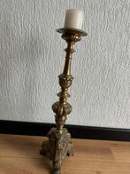 Geelkoperen kandelaar 62cm hoog, Ophalen of Verzenden, Koper of Brons