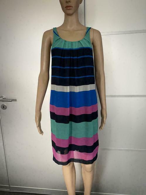 F695 Nieuw: Kookai maat 38/40=M jurk jurkje blauw/roze/groen, Kleding | Dames, Jurken, Nieuw, Maat 38/40 (M), Blauw, Knielengte