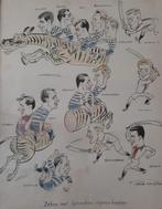 1958 De Meer A'dam unieke voetbal tekening Ajax - Blauw Wit, Ophalen, Overige binnenlandse clubs, Overige typen