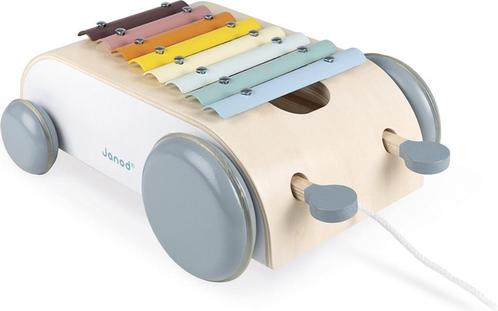 Janod Sweet Cocoon - Xylofoon op wielen, Kinderen en Baby's, Speelgoed | Houten speelgoed, Nieuw, Duw- of Trekspeelgoed, Ophalen of Verzenden