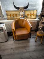 Okergele leren Touche Kuipstoel, Ophalen