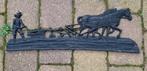 Gietijzeren/Aluminium Kunstwerk Boer ploeg  met Paarden, Antiek en Kunst, Kunst | Beelden en Houtsnijwerken, Ophalen of Verzenden