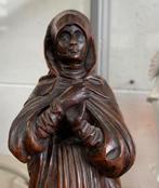 Beeld oud antiek houten mooi gesneden Madonna beeld, Ophalen of Verzenden