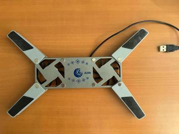 Opvouwbare laptop koeler met dubbele ventilator - USB beschikbaar voor biedingen