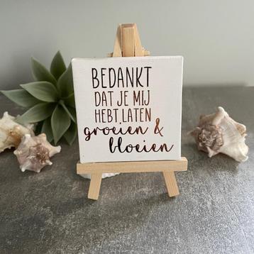 Canvasdoekje met tekst cadeau gepersonaliseerd beschikbaar voor biedingen