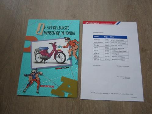 Honda o.a. MB MT MTX NSR Vision folder 1990 plus prijslijst, Fietsen en Brommers, Handleidingen en Instructieboekjes, Zo goed als nieuw