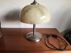 Vintage Mushroom lamp met glazen gemarmerde kap, Ophalen of Verzenden, Zo goed als nieuw, Glas, Minder dan 50 cm