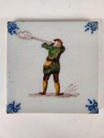 Schitterende antieke tegel van een jager, Nederland 19e eeuw, Antiek en Kunst, Antiek | Keramiek en Aardewerk, Ophalen of Verzenden
