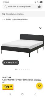 ikea slattum bed als nieuw!, Huis en Inrichting, Ophalen, Wit, Tweepersoons, 140 cm
