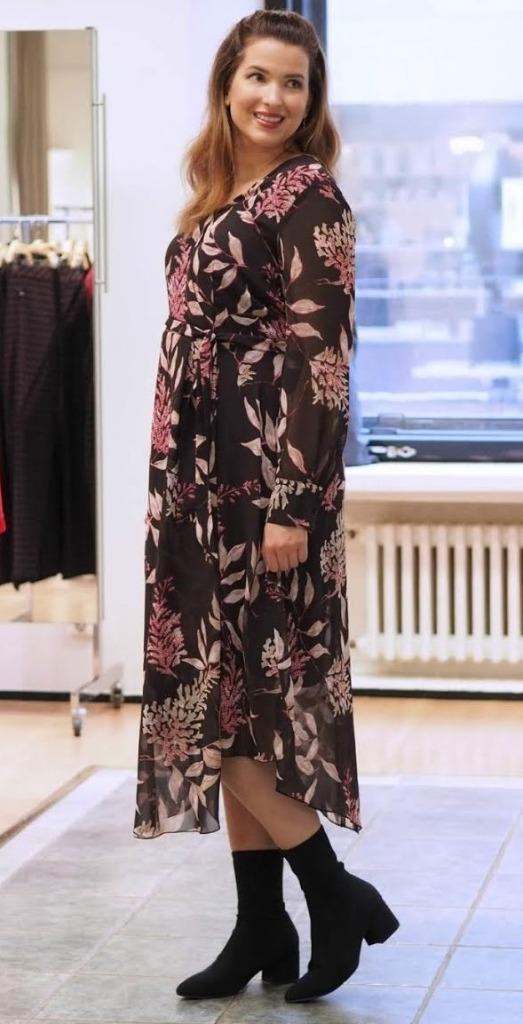 Gerry Weber, jurk in voile, gevoerd, mt 42, bijna nieuw, Kleding | Dames, Jurken, Zo goed als nieuw, Maat 42/44 (L), Bruin, Onder de knie