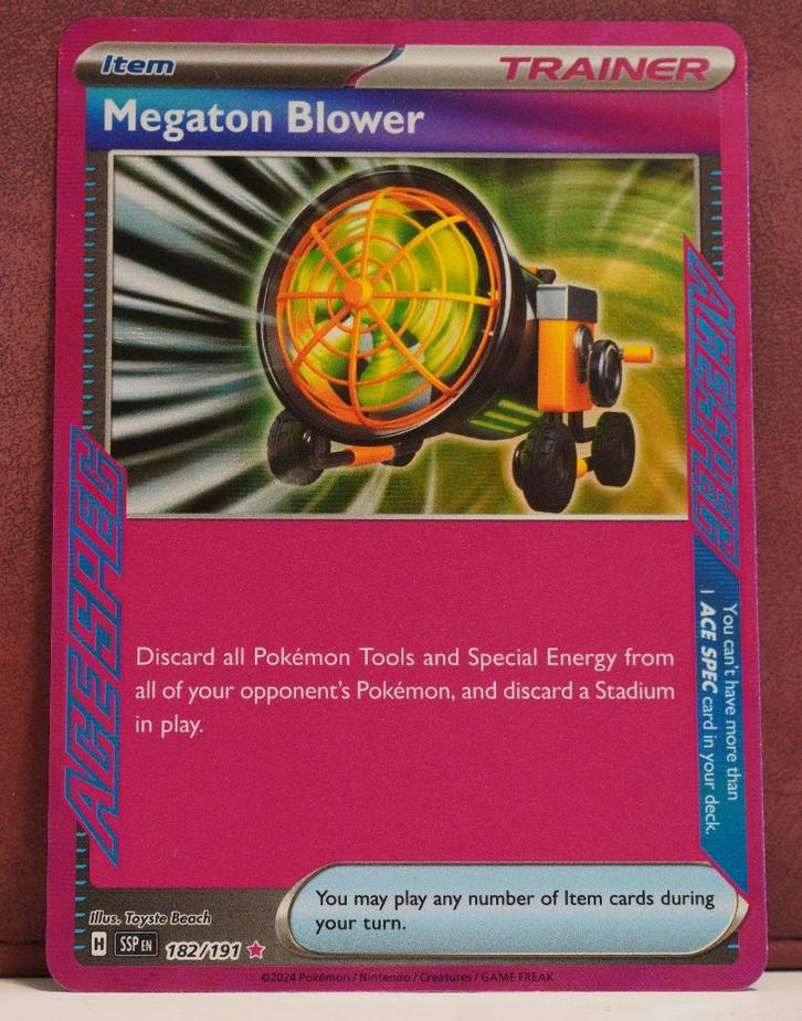 Megaton Blower Holo 182-191 Surging Sparks Pokèmon Kaart, Hobby en Vrije tijd, Verzamelkaartspellen | Pokémon, Nieuw, Losse kaart